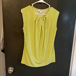 Liz Claiborne Lime Green Geometric Sleeveless Top